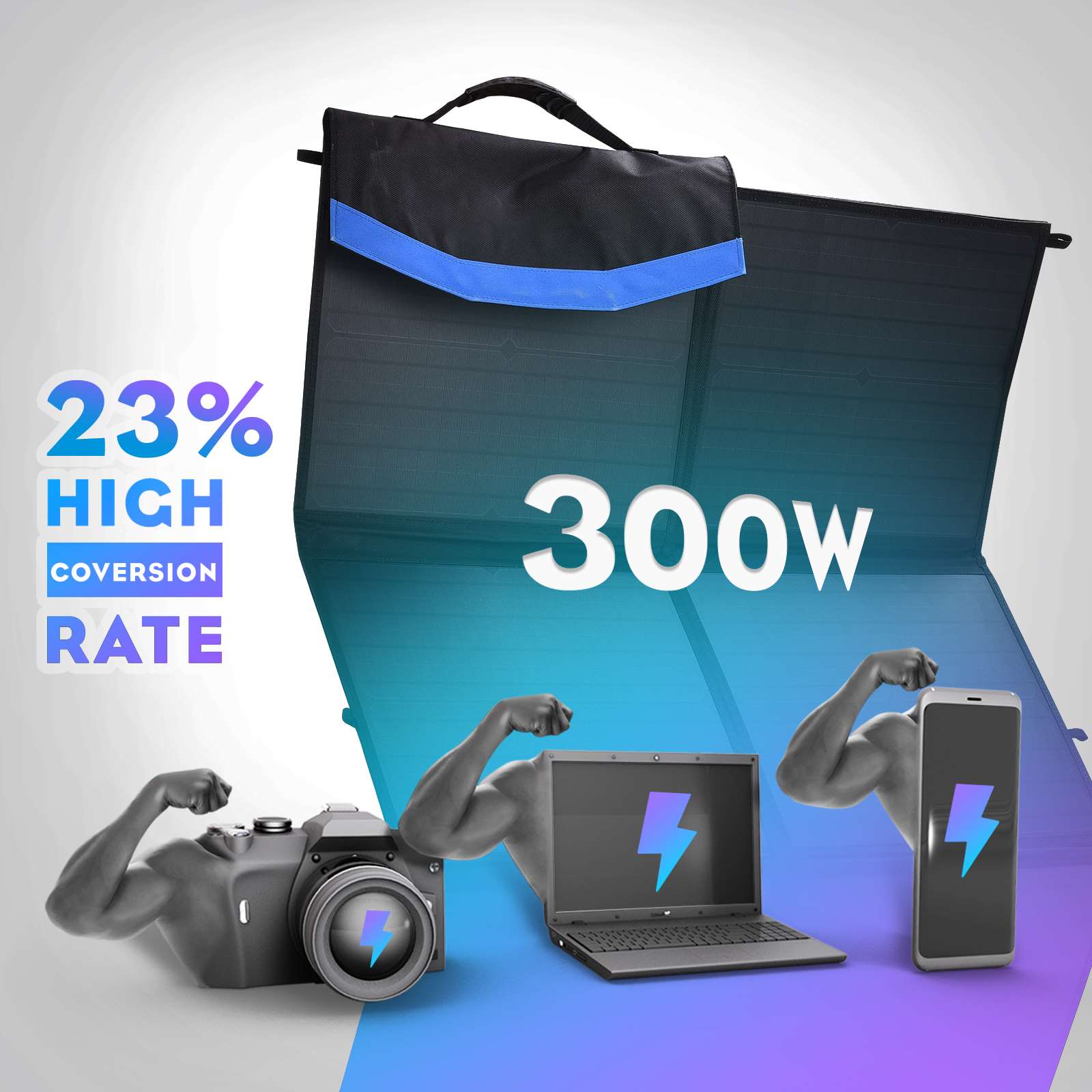 12V 300W 250W 200W 150W Folding Solar Panel Blanket Solar Mat Kit